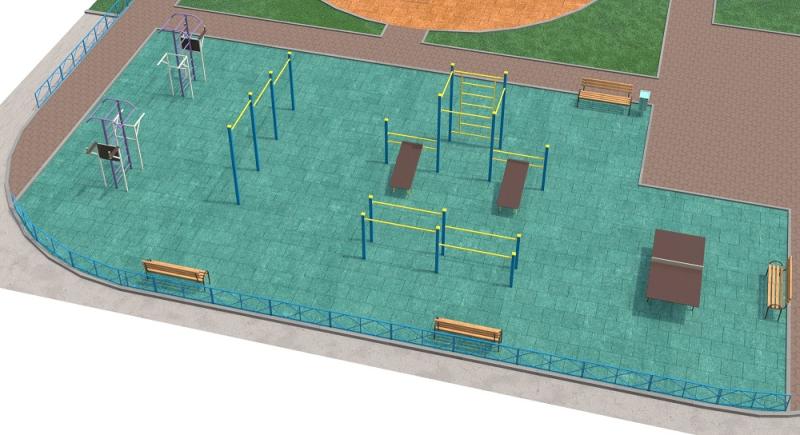 Проект спортивной площадки с столом теннисным в Петрозаводске