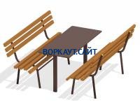 Дачный комплект из 2 лавочек и стола МАФ 1620 в Петрозаводске