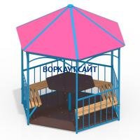 Беседка со столом, лавками и полом МАФ 4123 в Петрозаводске Беседка со столом, лавками и полом МАФ 4123 в Петрозаводске