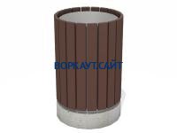 Урна деревянная круглая с бетонным основанием МАФ 1632 в Петрозаводске