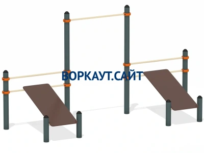 Воркаут с турником и двойной скамьей для пресса ВС-28 в Петрозаводске