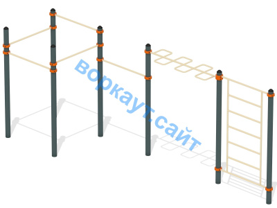 Воркаут турники с шведской стенкой и рукоходом  ВС-21 в Петрозаводске