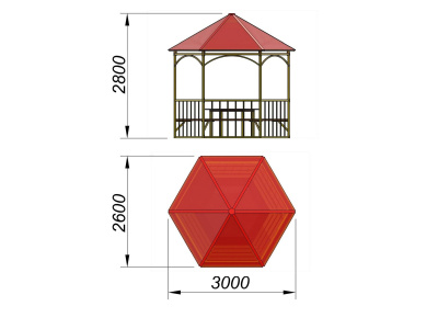 Беседка со столом и лавками МАФ 4121 в Петрозаводске