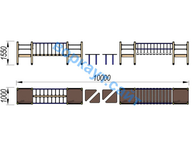 Детский спортивный комплекс Двойной мостик ДСК 3115 в Петрозаводске
