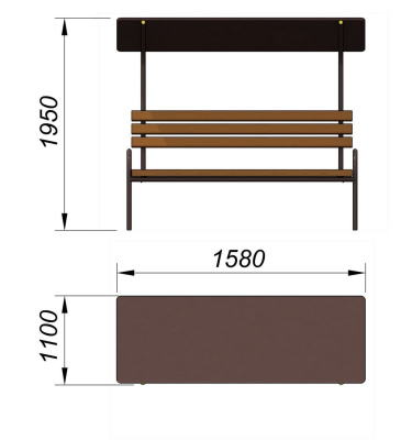 Лавочка под навесом МАФ 1607 в Петрозаводске