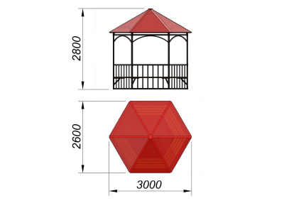 Беседка с лавками и полом МАФ 4122 в Петрозаводске