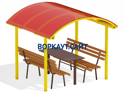 Стол и лавки под навесом МАФ 4005 в Петрозаводске